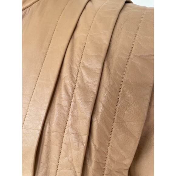 Vintage 1980s Sara International Womens Leather Tan Jacket Size 8 - Picture 16 of 16